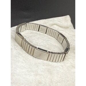 Vintage Major Mens Bracelet Magnetic Stainless Steel Stretch Signed 7.5"
